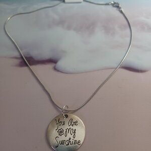 NWT HANDMADE YOU ARE MY SUNSHINE & HEART EARRINGS NECKLACE SET